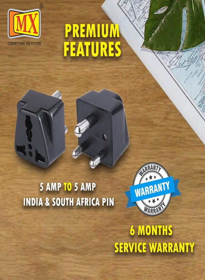MX 5A 250V Universal Conversion Plug India to South Africa Adapter 3-Pin Adapter Ideal for Homes, Offices, Hotels, and Travel use in India & South Africa Pack of 1 | 3-Pin Converter Plug - Image 5